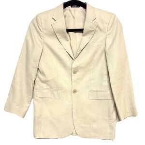 Europa Linen Blazer Jacket Boys Suit Coat Beige Preppy Wedding Easter Size 12